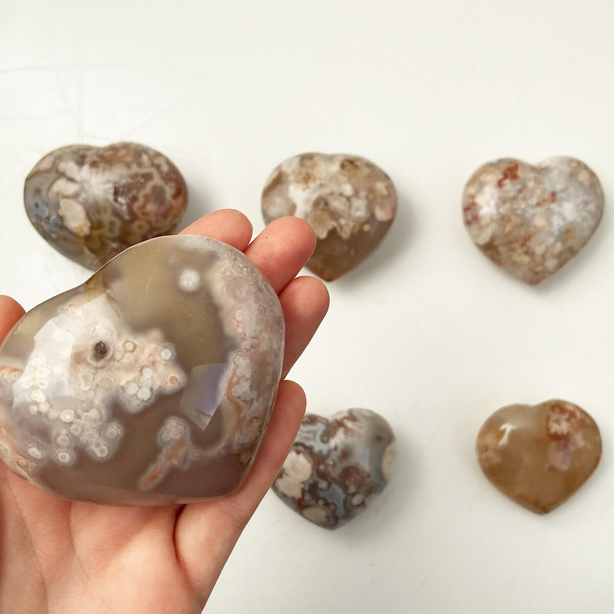 Corazón de ágata sakura grande