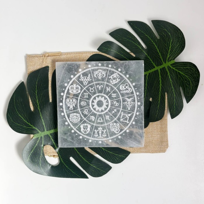 placa de selenita del zodiaco