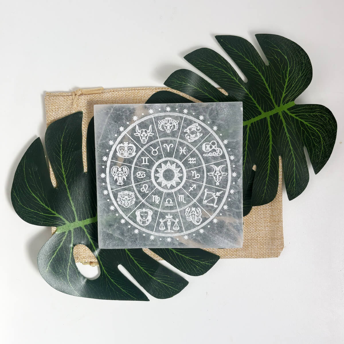 placa de selenita del zodiaco